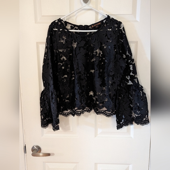 Love & Legend Tops - Love & Legend Black Lace and Mesh Top